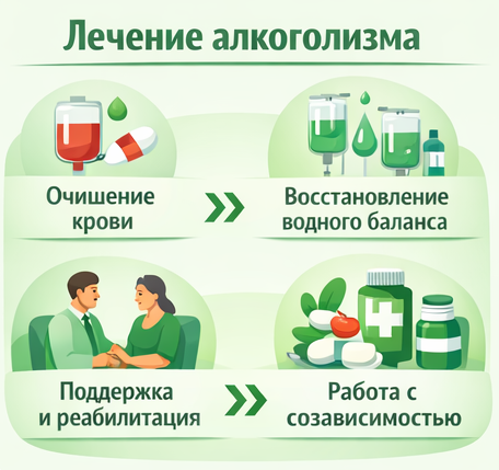 лечение алкоголизма в Знаменске этапы